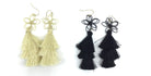 Flower Tassle Drop Earrings-Lola Monroe Boutique