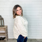 Foil Leopard Print Balloon Sleeve Sweater (Ivory or Black)-Lola Monroe Boutique