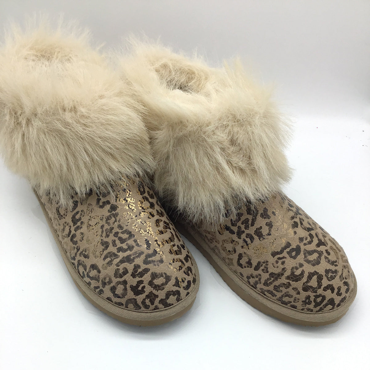 "Frost" By Very G Faux Fur Ankle Bootie (Taupe Leopard)-Lola Monroe Boutique