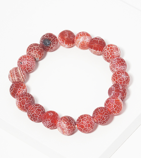 Frosted Semi Precious Stone Bead Bracelet (Multiple Colors)