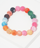 Frosted Semi Precious Stone Bead Bracelet (Multiple Colors)-Lola Monroe Boutique