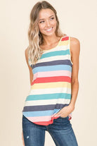 Fruit Stripe Tank Top-Lola Monroe Boutique