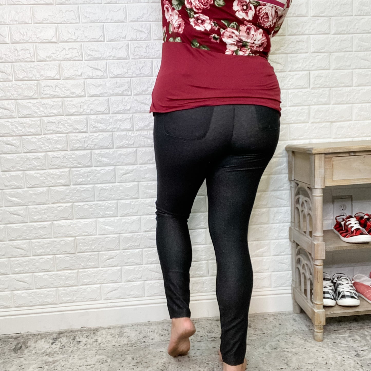 Full Length Skinny Jegging Trousers (Black)
