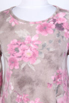 Fuzzy Floral 3/4 Sleeve Tunic Top-Lola Monroe Boutique