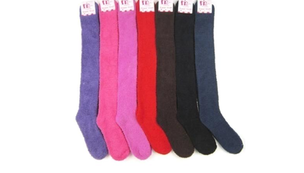 Fuzzy Solid Knee Socks (Multiple Colors)-Lola Monroe Boutique