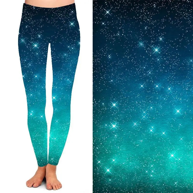 Galaxy Leggings Teal Lola Monroe Boutique