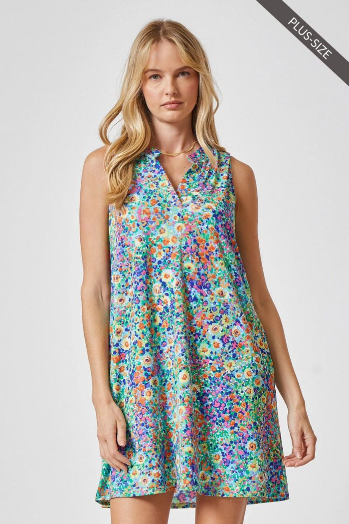 "Garlic" Lizzy Sleeveless Dress with Pockets-Lola Monroe Boutique