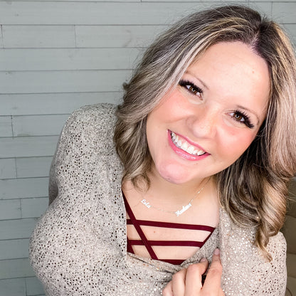 "Genesis" Lizzy 3/4 Sleeve Split Neck Foil Detail