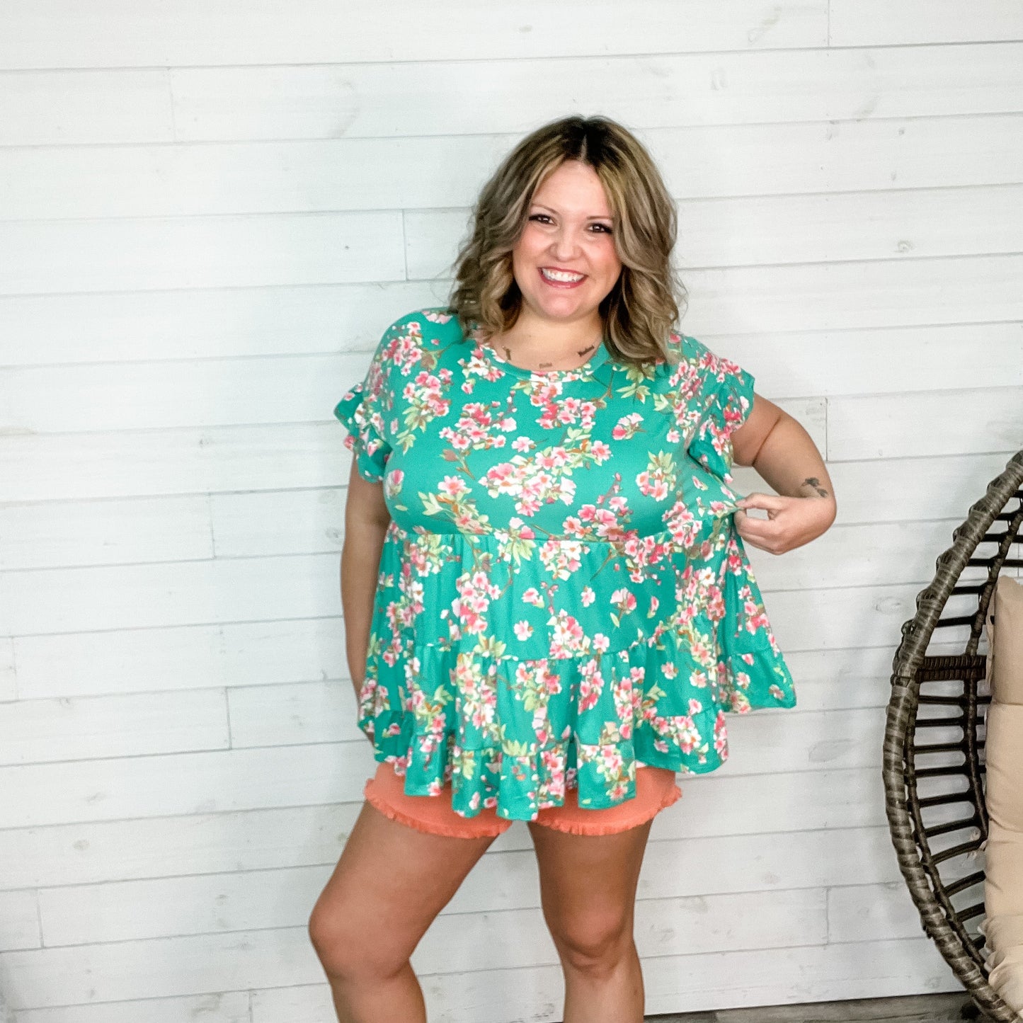 "Gertie" Ruffle Cap Sleeve Floral Babydoll