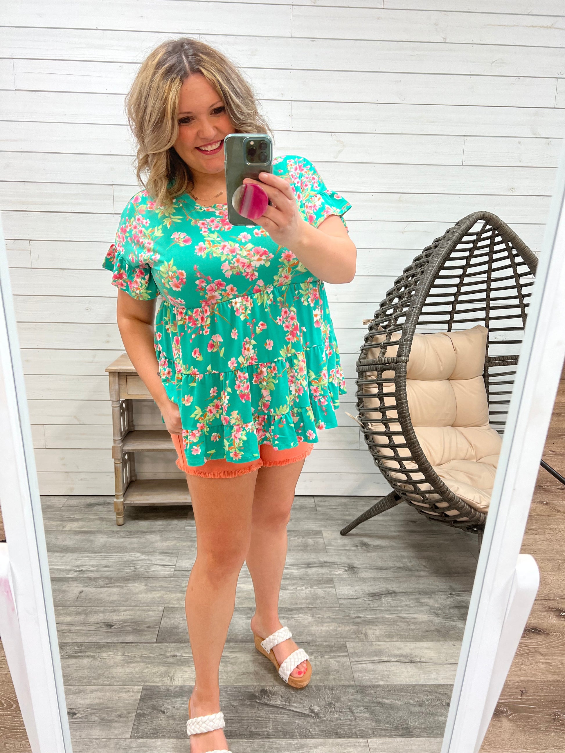 "Gertie" Ruffle Cap Sleeve Floral Babydoll