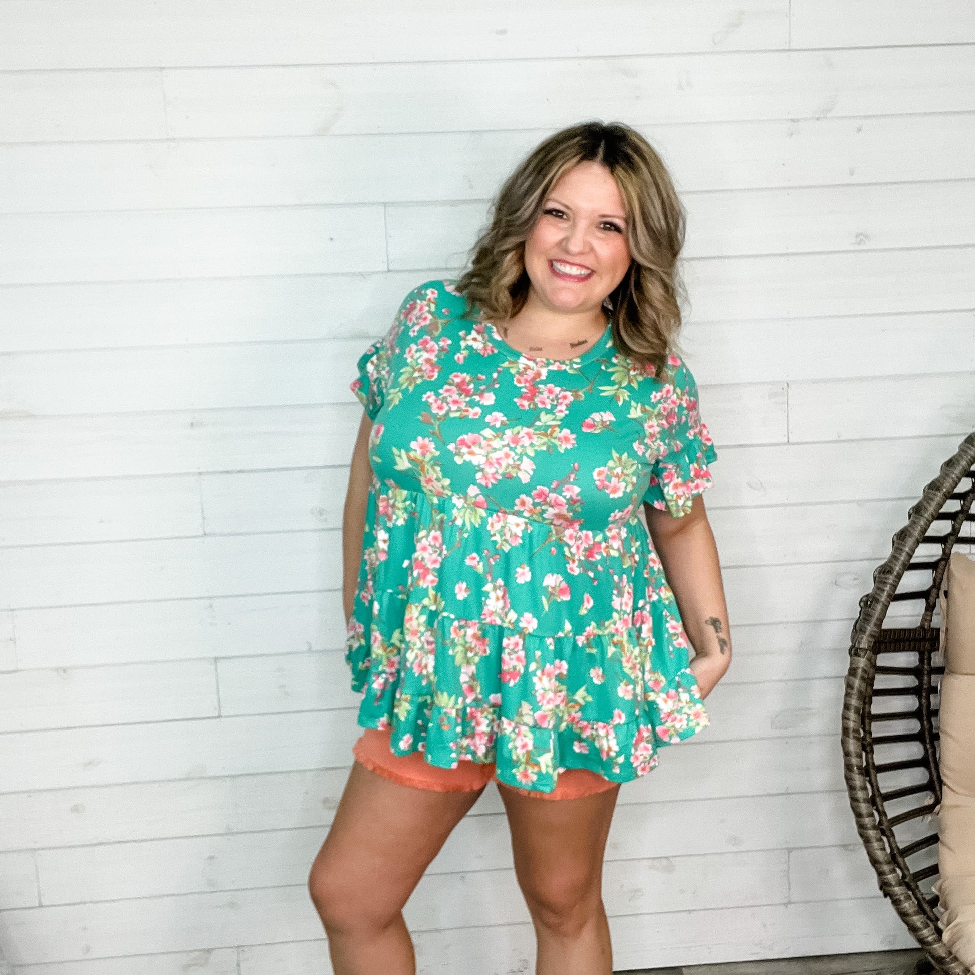 "Gertie" Ruffle Cap Sleeve Floral Babydoll