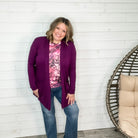 "Gilbert" Slouchy Pocket Cardigan (Dark Plum)-Lola Monroe Boutique