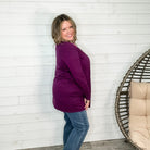 "Gilbert" Slouchy Pocket Cardigan (Dark Plum)-Lola Monroe Boutique