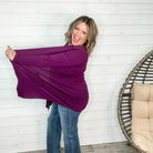 "Gilbert" Slouchy Pocket Cardigan (Dark Plum)-Lola Monroe Boutique