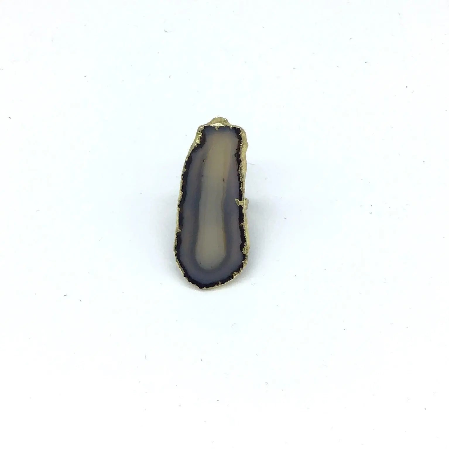 Gilded Edge Sliced Agate Adjustable Rings (Multiple Colors)