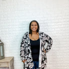 "Glenda" Floral Cardi/Hoodie with Pockets-Lola Monroe Boutique