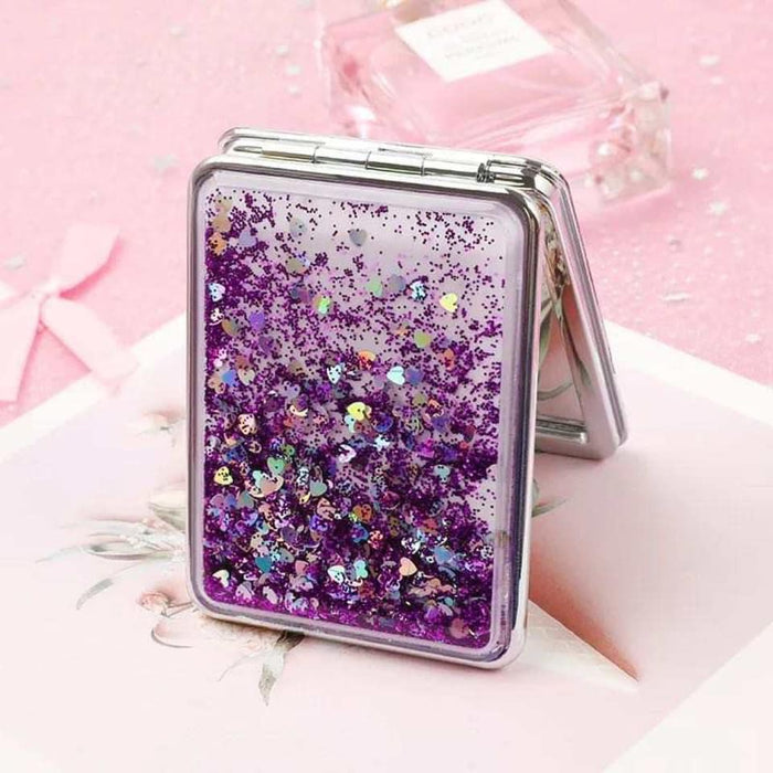 Glitter Compact Mirrors (Multiple Shapes & Colors)