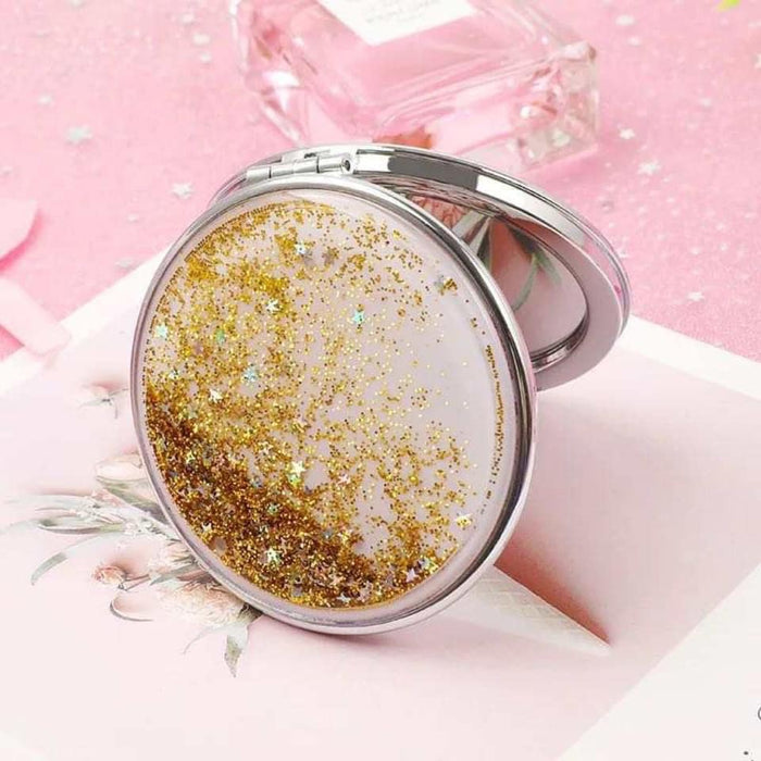 Glitter Compact Mirrors (Multiple Shapes & Colors)