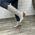 "Glitzy" Clear Rhinestone Tall Boot-Lola Monroe Boutique