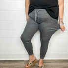 "Gold Medal" High-Waisted Jogger Leggings (Charcoal)-Lola Monroe Boutique