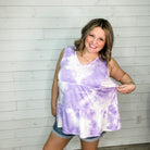 "Grapeful" Tie Dye Sleeveless Baby Doll-Lola Monroe Boutique