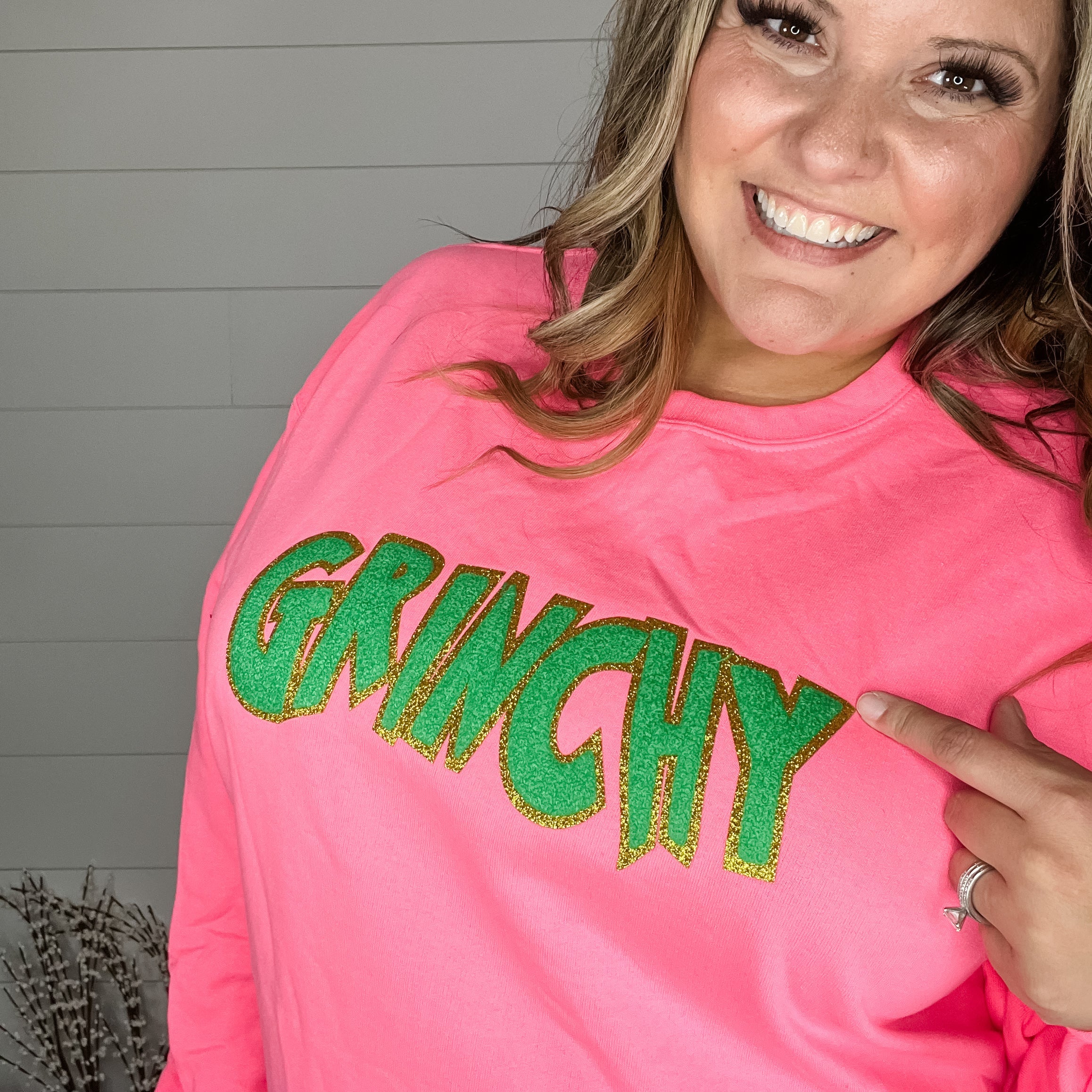 Green Patch Sweatshirt-Lola Monroe Boutique