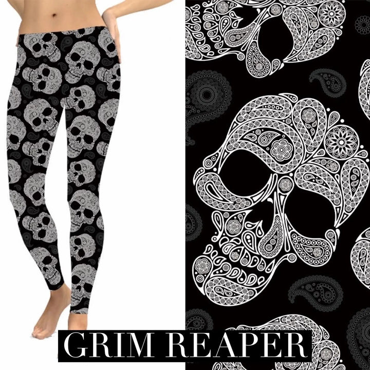Grim Reaper Halloween Leggings-Lola Monroe Boutique