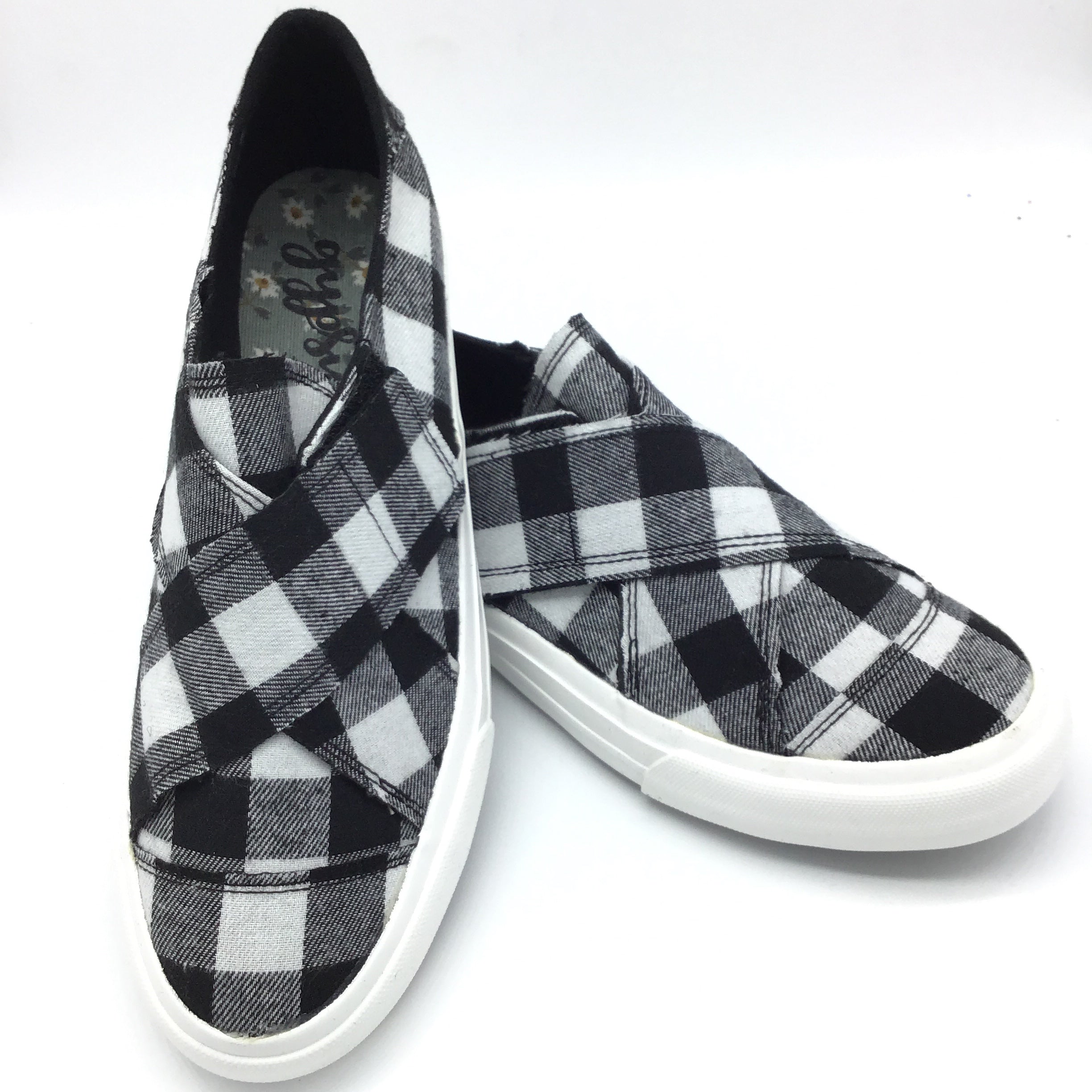 Gypsy Jazz Plaid Along Slip on Sneaker-Lola Monroe Boutique