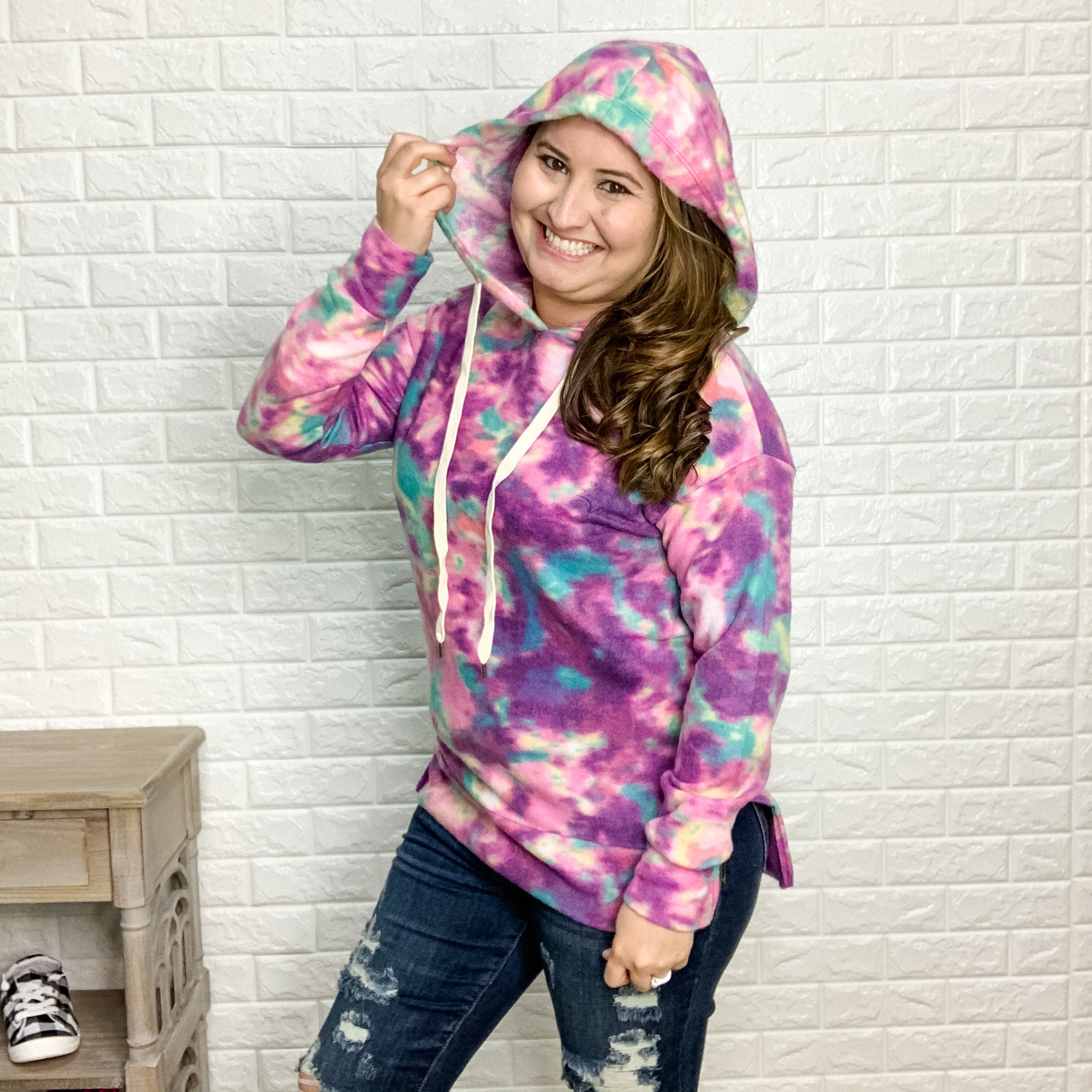 Hacci Tie Dye Hoodie-Lola Monroe Boutique