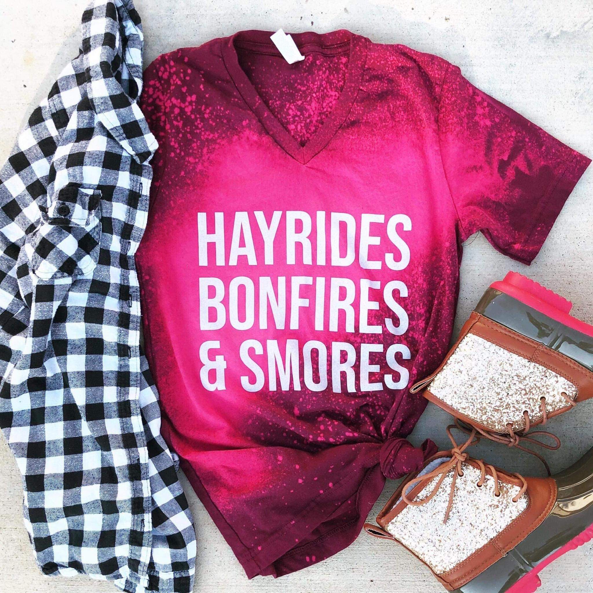 Hayrides, Bonfires and Smores tee-Lola Monroe Boutique