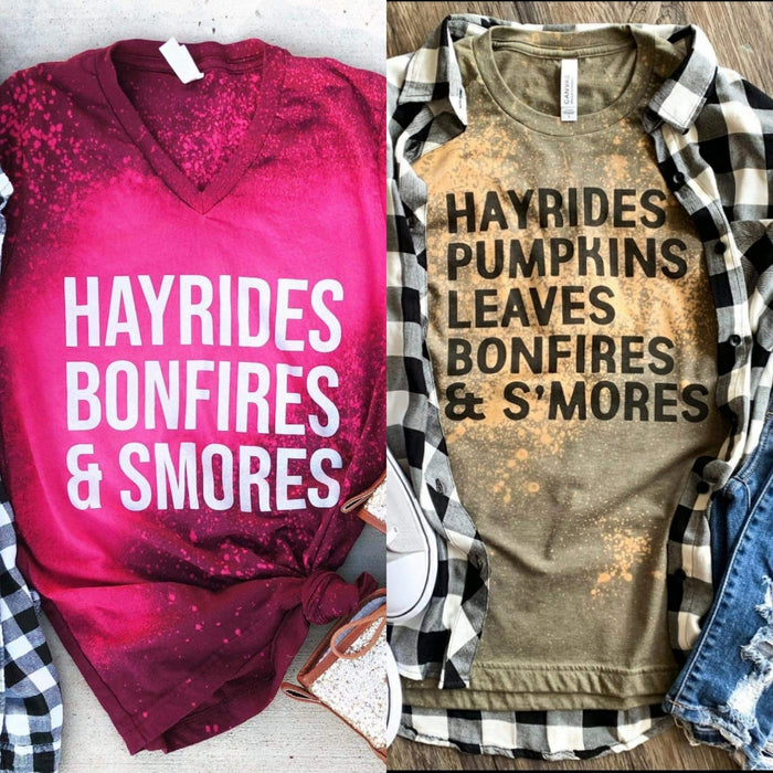Hayrides, Bonfires and Smores tee-Lola Monroe Boutique