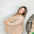 "Hazelee" Woven Cardigan (Orange)-Lola Monroe Boutique