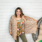 "Hazelee" Woven Cardigan (Orange)-Lola Monroe Boutique