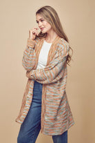 "Hazelee" Woven Cardigan (Orange)-Lola Monroe Boutique