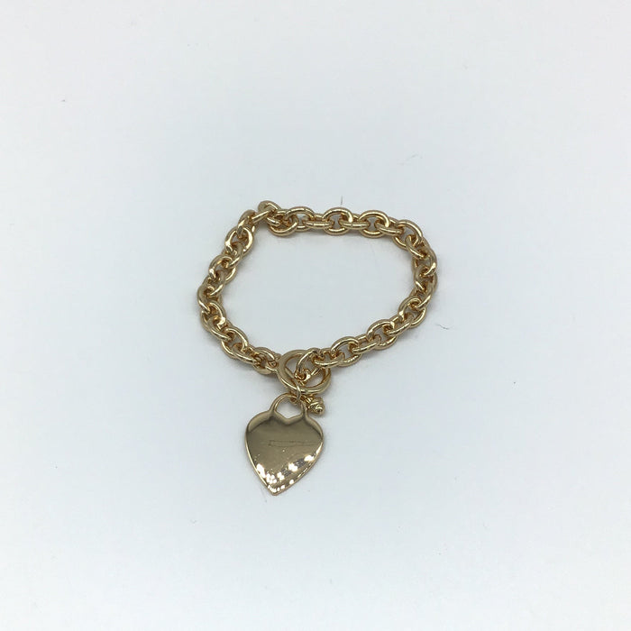 Heart Tag 8 Inch Bracelet (Gold Plated)-Lola Monroe Boutique