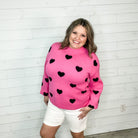 "Heartfelt" Long Sleeve Round Neck Sweater-Lola Monroe Boutique