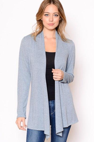 Heather Grey Lightweight Cardigan-Lola Monroe Boutique