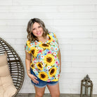 "Here Comes The Sun" Floral V Neck-Lola Monroe Boutique