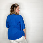 "Here We Go Again" V Neck 3/4 Bell Sleeve (Royal Blue)-Lola Monroe Boutique