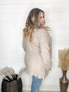 "Here We Go" Ribbed Cardigan with Pockets (Taupe)-Lola Monroe Boutique