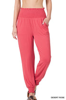 High Waisted Smocked Lounge Joggers (Multiple Colors)-Lola Monroe Boutique