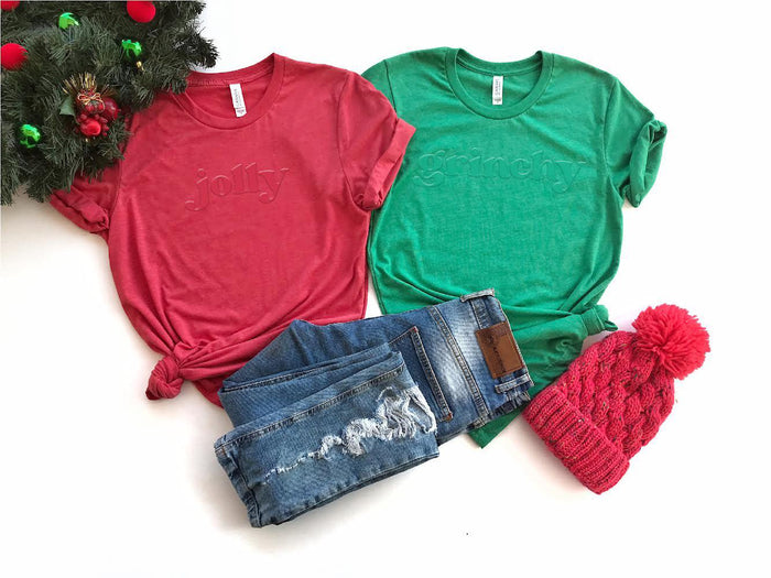 Holiday Puffy Ink Graphic Tees-Lola Monroe Boutique