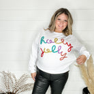 "Holly Jolly" Tinsel Crewneck-Lola Monroe Boutique