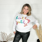 "Holly Jolly" Tinsel Crewneck-Lola Monroe Boutique