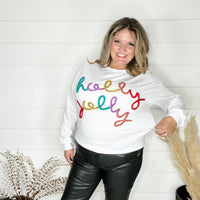 "Holly Jolly" Tinsel Crewneck