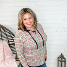 Honey Me “Josie” Pink Argyle Hoodie-Lola Monroe Boutique