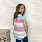 Honey Me Striped Tee with Animal Print Pocket-Lola Monroe Boutique