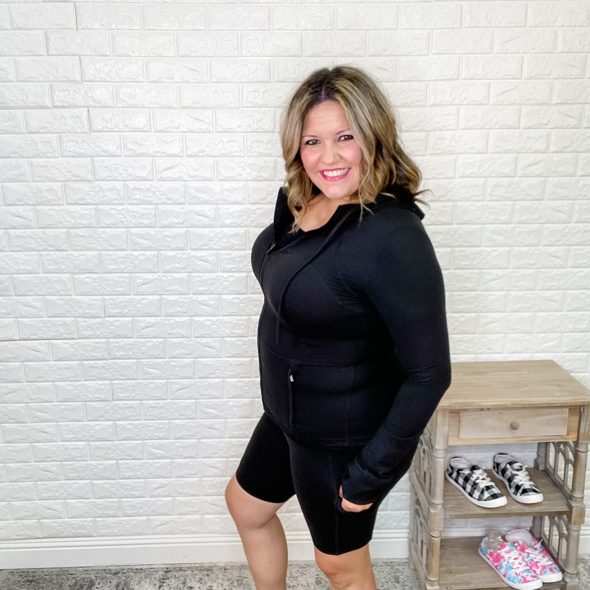 Hooded Fitted Microfiber Jacket