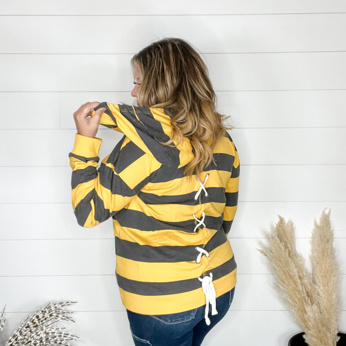 Hoodie with Back Lace Up Detail