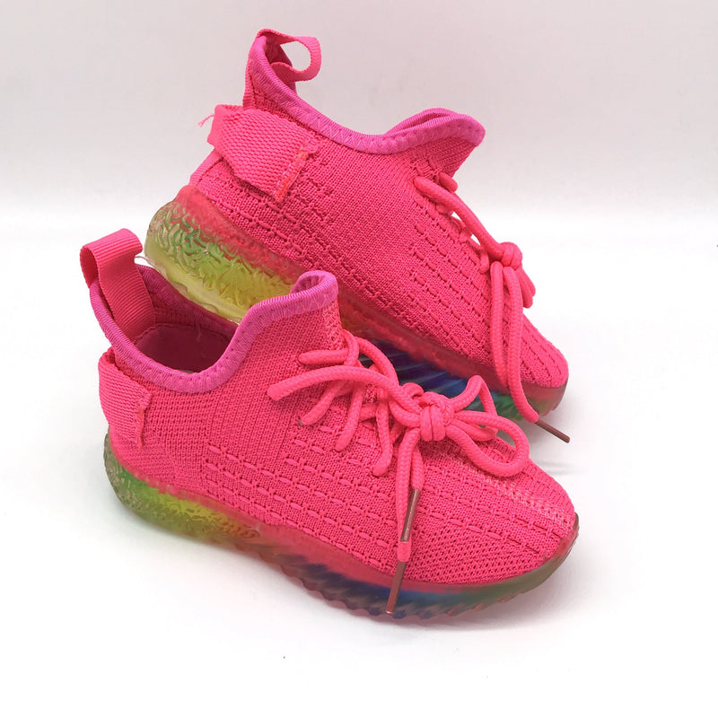 Hot Pink "Gabby" Sneaker (Kids Sizes 9 - 4)-Lola Monroe Boutique